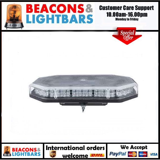 LED Autolamps EQPLB356R65AM 12/24v 356mm 1 Bolt R65 Amber Minibar PN: EQPLB356R65AM